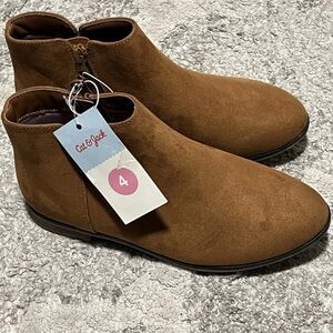 Girls Cat Jack Booties Boots Size 4, Brown Side Zipper New…119